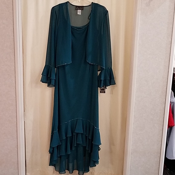 teal mother of the bride dress
